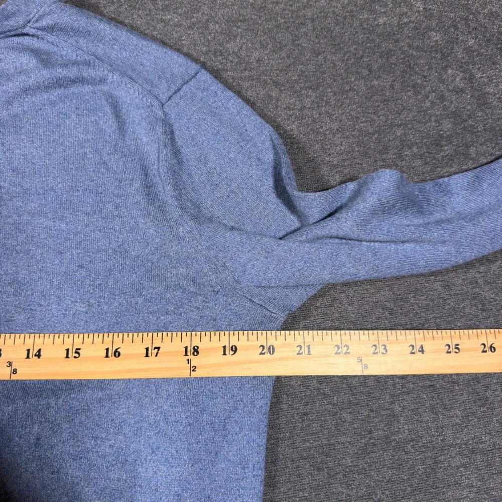 Banana Republic Sweater Mens Medium Blue V-Neck Silk Cotton Cashmere Blend Soft